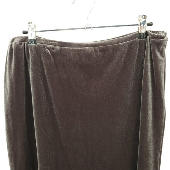 VTG 90s Impressions Millenium Pull On Velvet Knee-Length Skirt L Gray - Picture 4 of 14